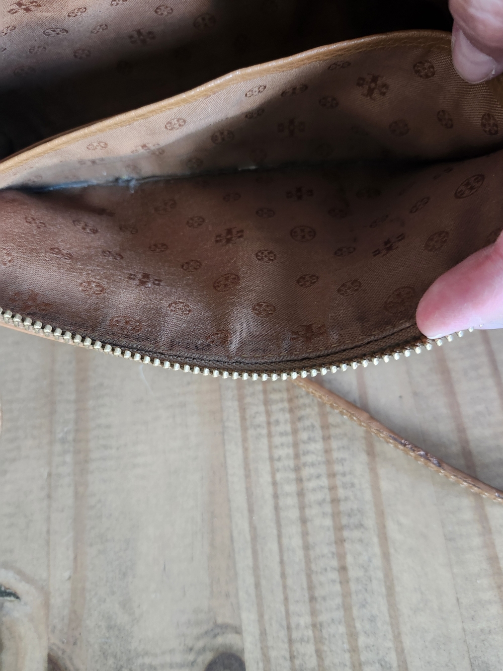 Tory Burch Brown Leather Crossbody Wristlet
